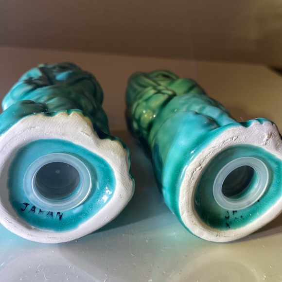 RARE Vintage Asian Bluegreen Dogs from Japan, Salt and Pepper Shaker Set - Picture 6 of 7